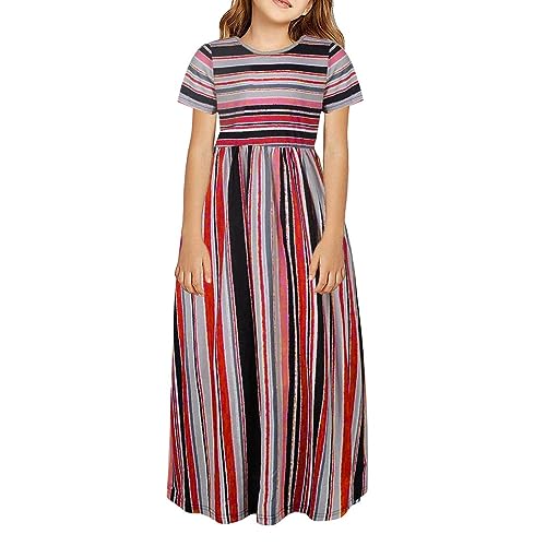 Lang Kleid Mädchen Kinder Kleidung Kleinkind Kurzarm LangarmStreifen Maxikleid Lange Kinder Casual Sommer T-Shirt Kleid Sommerkleid Blusenkleid Oberteil Mädchen 2~12 Jahre Lang Kleid Mädchen Kinder Kleidung Kleinkind Kurzarm LangarmStreifen Maxikleid Lange Kinder Casual Sommer T-Shirt Kleid Sommerkleid Blusenkleid Oberteil Mädchen 2~12 Jahre von NCQiFei