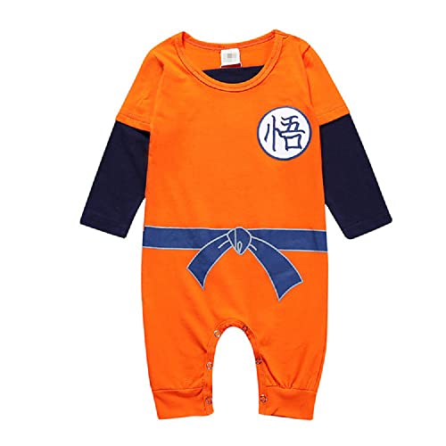 NCTCITY Animes Baby Strampler Kinder Overall Jumpsuit Neugeborenes Spielanzug mit Druckknopf Sommer Jungen Maedchen Kletterkleidung Cartoon Schlafanzug Super Saiyan Son Goku Son Gohan von NCTCITY