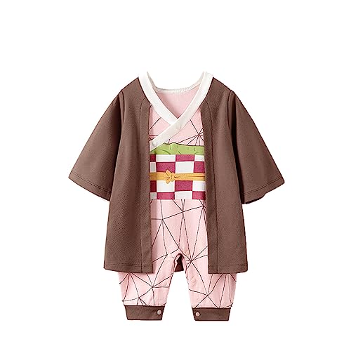 NCTCITY Baby Jungen Mädchen Spielanzug Unisex Bodys Einteiler Overall Neugeborene Strampler Kleinkinder Jumpsuit Anime Bodysuit Playwear mit Druckknopf Luffy Chopper Son Goku von NCTCITY