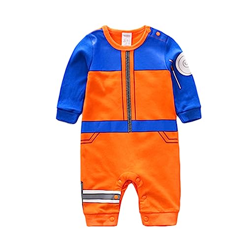 NCTCITY Baby Jungen Mädchen Spielanzug Unisex Bodys Einteiler Overall Neugeborene Strampler Kleinkinder Jumpsuit Anime Cosplay Bodysuit Playwear mit Druckknopf Luffy Chopper Son Goku von NCTCITY