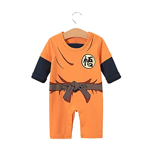 NCTCITY Baby Jungen Mädchen Spielanzug Unisex Bodys Einteiler Overall Neugeborene Strampler Kleinkinder Jumpsuit Anime Bodysuit Playwear mit Druckknopf Luffy Chopper Son Goku von NCTCITY