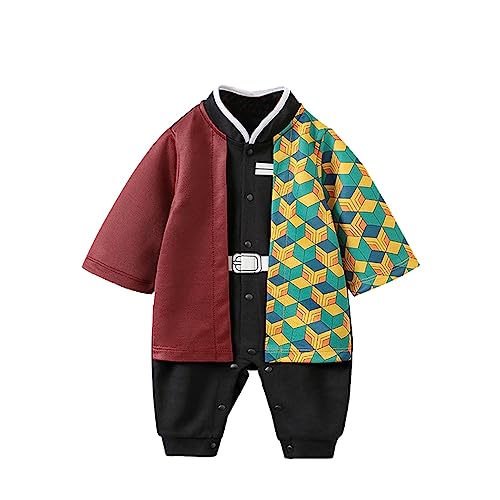 NCTCITY Baby Jungen Mädchen Spielanzug Unisex Bodys Einteiler Overall Neugeborene Strampler Kleinkinder Jumpsuit Anime Cosplay Bodysuit Playwear mit Druckknopf Luffy Chopper Son Goku von NCTCITY