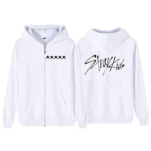 NCTCITY Damen Kapuzenjacke KPOP Stray Kids Y2K E-Girl Zip Up Hoodies The 3rd Album 5-Star Freizeit Streetwear Sweater Langarm Top Harajuku Oversized Jacke Sweatshirt BangChan Hyunjin Han Felix von NCTCITY