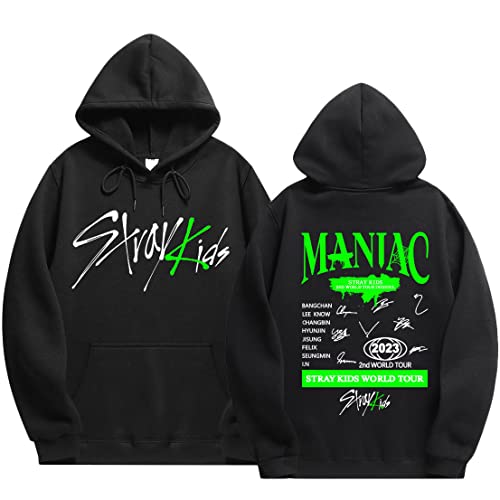 NCTCITY Herren Damen Kapuzenpullover Stray Kids Freizeit Langarm Hoodie Sweatshirt MANIAC World Tour 2023 Mantel Tops BangChan Changbin Hyunjin Felix Seungmin von NCTCITY