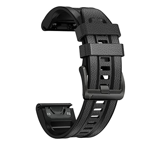 NDJQY 22 x 26 mm Sport-Silikon-Lederarmband für Garmin Fenix 7 7X 5 5X Plus 6 6X Pro 3HR MK2 Armbänder Smartwatch, 22mm Fenix 6 6Pro, Achat von NDJQY