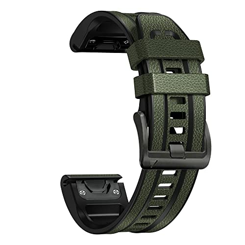 NDJQY 22 x 26 mm Sport-Silikon-Lederarmband für Garmin Fenix 7 7X 5 5X Plus 6 6X Pro 3HR MK2 Armbänder Smartwatch, 26mm Tactix 7 Pro, Achat von NDJQY