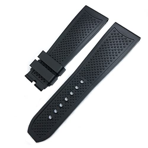 NDJQY Gummi-Uhrenarmband, 22 mm, 23 mm, 24 mm, für Calibre de Tank Solo Santos DE Serie, Ersatzarmband, wasserdichtes Silikon-Uhrenarmband, Schmetterlingsschnalle, 22 mm, Achat von NDJQY