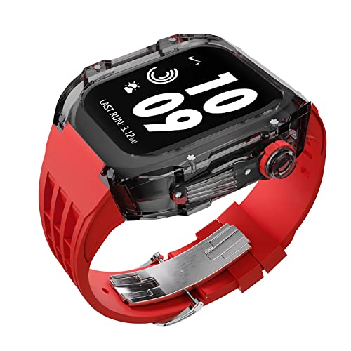 NDJQY Luxuriöses transparentes Uhren-Modifikationsset, für Apple Watch 44 mm/45 mm, DIY-Mod-Kit + Gummiband, für Apple Watch Armband 45/44 mm, SE 8, 7, 6, 5, 4 SE, For 45mm, Achat von NDJQY