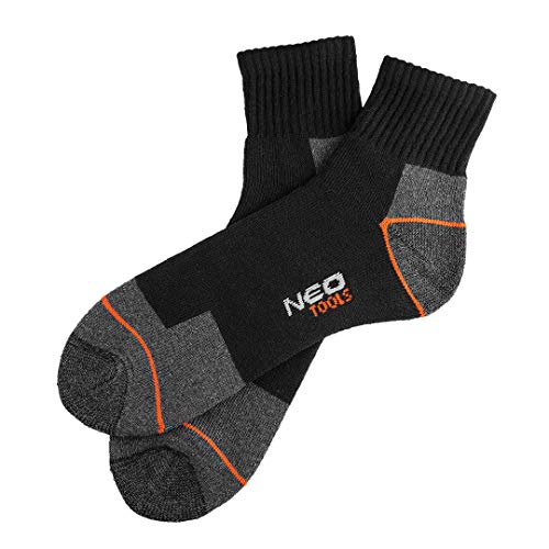 NEO TOOLS Herren Arbeitssocken, verstärkter Zehen- und Fersenbereich, kurzer, elastischer Bund | 65% Baumwolle, 30% Polyester, 3% Elasthan, 2% Acryl | Maschinenwäschegeeignet von NEO TOOLS