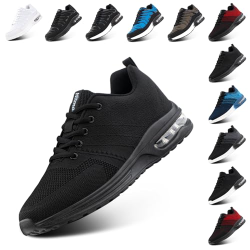 NEOKER Turnschuhe Damen Herren Laufschuhe Sportschuhe Running Shoes Tennisschuhe Air Sneakers Fitnessschuhe Leicht Outdoor Weit Gym Schwarz C EU 42 von NEOKER