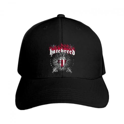 NESLIN Basecap drucken Herren Hatebreed Baseballmütze Skull Maces Snapback-Mütze Spitz Weihnachten Geburtstag Geschenk von NESLIN