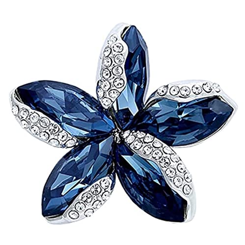 Damen Brosche Elegant Blumenbrosche Zarte Broschen Für Damenmode Corsage Mit Kristallen Kleider Mantel Anzug Mantel Pins Für Freundin Damen Brosche Elegant Vintage (Color : Blue, Size : 3.2 * 2.9cm) von NESPIQ