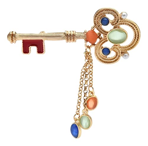 Damen Brosche Elegant Key Sahpe Brosche Pin Bekleidungszubehör Palace Style Quaste Schlüsselbrosche Damen Vintage Damen Brosche Elegant Vintage von NESPIQ