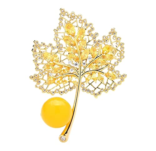 Damen Brosche Elegant Maple Leaf Brosche Pin Damen Elegant Maple Leaf Brosche Party Bankett Exquisite Accessoires Damen Brosche Elegant Vintage von NESPIQ