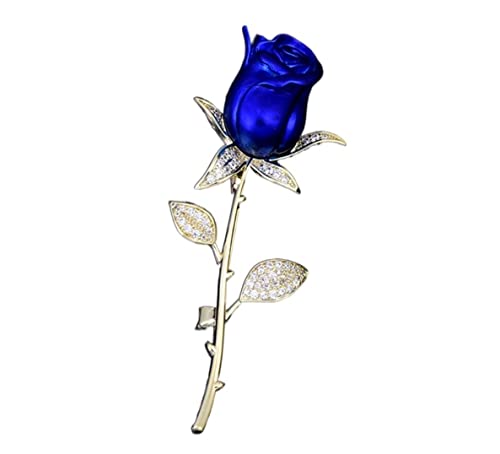 Damen Brosche Elegant Rose Blume Brosche Damen Mode Accessoires Damen Elegante Klassische Party Brosche Rose Geformte Brosche Damen Brosche Elegant Vintage(Color:Blue) von NESPIQ