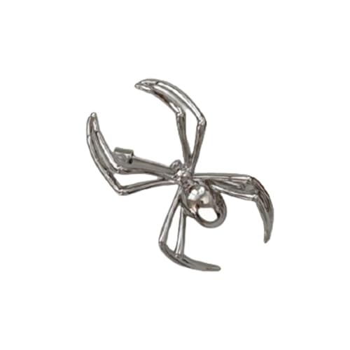 Damen Brosche Elegant Spinne Brosche Pin Atmosphäre Zubehör Anzug Abzeichen Tierbrosche Damen Brosche Elegant Vintage (Color : Silver) von NESPIQ