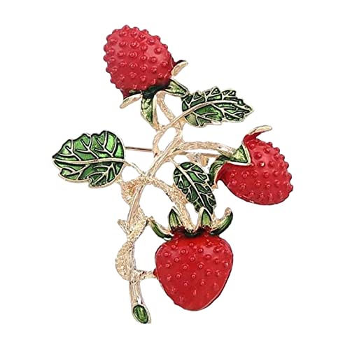 Damen Brosche Elegant Strawberry Brosche Female Sweater Pin Einfache Accessoires Cute Pin Kleidung Dekorationen Damen Brosche Elegant Vintage von NESPIQ