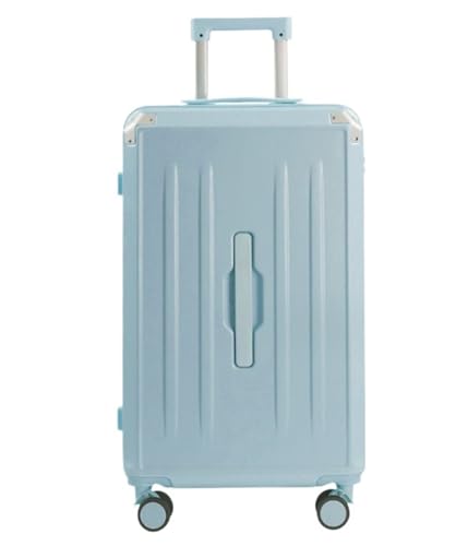 NESPIQ Handgepäck Koffer Gepäck Für Damen-Koffer Mit Getränkehalter, USB-Spinnerräder, Hartschalengepäck Mit Schloss Großer Koffer (Color : Blue, Size : 20in) von NESPIQ