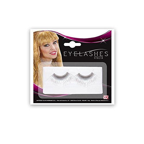 NET TOYS Selbstklebende Falsche Wimpern in Silber Jumbo Kunstwimpern Fasching Karneval von NET TOYS