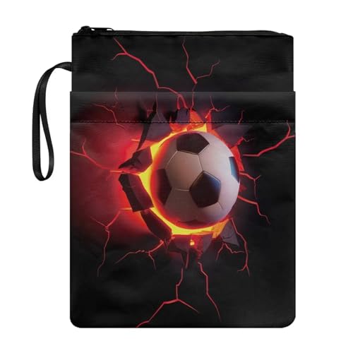 NETILGEN Buchumschläge für Hardcover-Buchhüllen mit Reißverschluss und Tasche für Buchliebhaber, Lehrbücher, Taschenbuch, Schutzhülle für Damen, Fußball-Lava NETILGEN Buchumschläge für Hardcover-Buchhüllen mit Reißverschluss und Tasche für Buchliebhaber, Lehrbücher, Taschenbuch, Schutzhülle für Damen, Fußball-Lava von NETILGEN