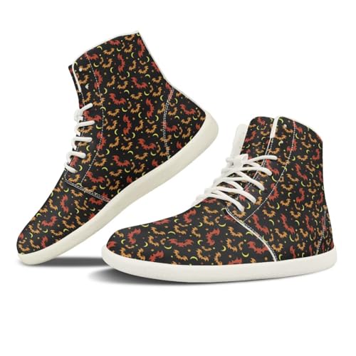 NETILGEN Bunte Fledermaus-Barfußschuhe für Damen, rutschfeste High-Top-Sneaker mit Schnürung, Plateausohle und Fußgewölbeunterstützung, Flache Sportschuhe NETILGEN Bunte Fledermaus-Barfußschuhe für Damen, rutschfeste High-Top-Sneaker mit Schnürung, Plateausohle und Fußgewölbeunterstützung, Flache Sportschuhe von NETILGEN