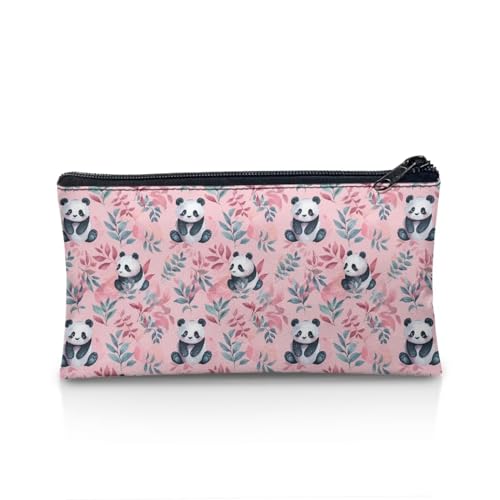 NETILGEN Federmäppchen, Schreibwaren-Organizer, Jungen, Mädchen, Schule, Stiftetasche, Münzbörse, großes Fassungsvermögen, Geschenk für Kinder, Panda Leaf Pink, Einheitsgröße, Lässiger Tagesrucksack von NETILGEN