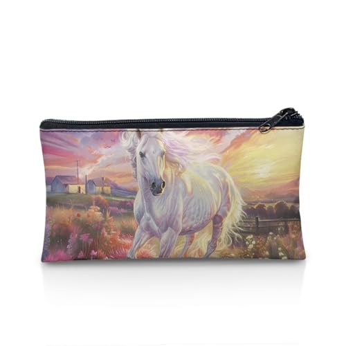 NETILGEN Federmäppchen, Stiftehalter, Schreibwaren-Organizer, tragbar, Schulbedarf, Büro, Schreibwaren-Organizer, 21 x 11 cm, White Horse Garden, Einheitsgröße, Lässiger Tagesrucksack von NETILGEN