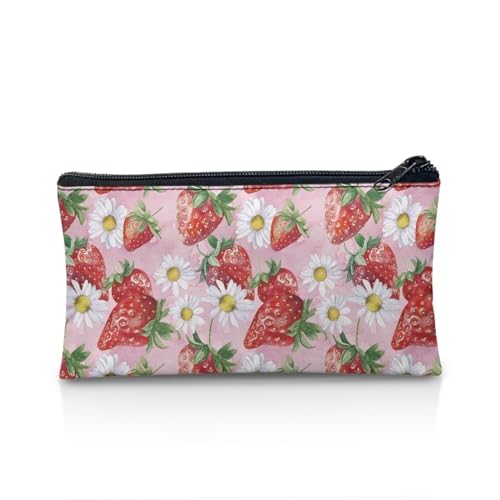 NETILGEN Federmäppchen, Stiftehalter, Stifteetui, Schulbedarf, Büro, Schreibwaren, Aufbewahrung, Geschenk für Mädchen, Jungen, Teenager, Erwachsene, Strawberry Daisy Pink, Einheitsgröße, Lässiger von NETILGEN