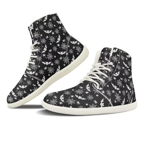 NETILGEN High-Top-Sneaker mit Spinnennetz-Fledermaus-Muster für Damen, leicht, rutschfest, Zero-Drop-Sohle, Bequeme Flache Arbeitsschuhe NETILGEN High-Top-Sneaker mit Spinnennetz-Fledermaus-Muster für Damen, leicht, rutschfest, Zero-Drop-Sohle, Bequeme Flache Arbeitsschuhe von NETILGEN