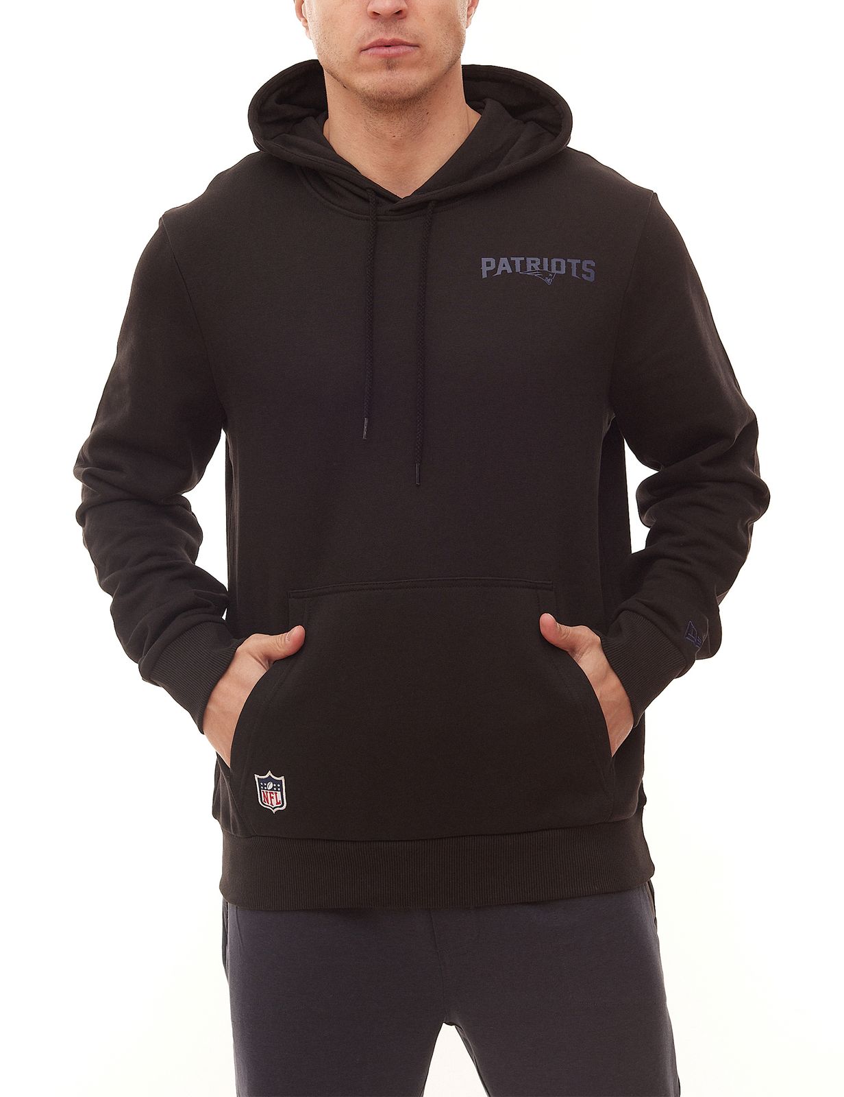 NEW ERA New England Patriots NFL Logo Outline Herren Pullover Hoodie mit Rückenprint 12827140 Schwarz von NEW ERA