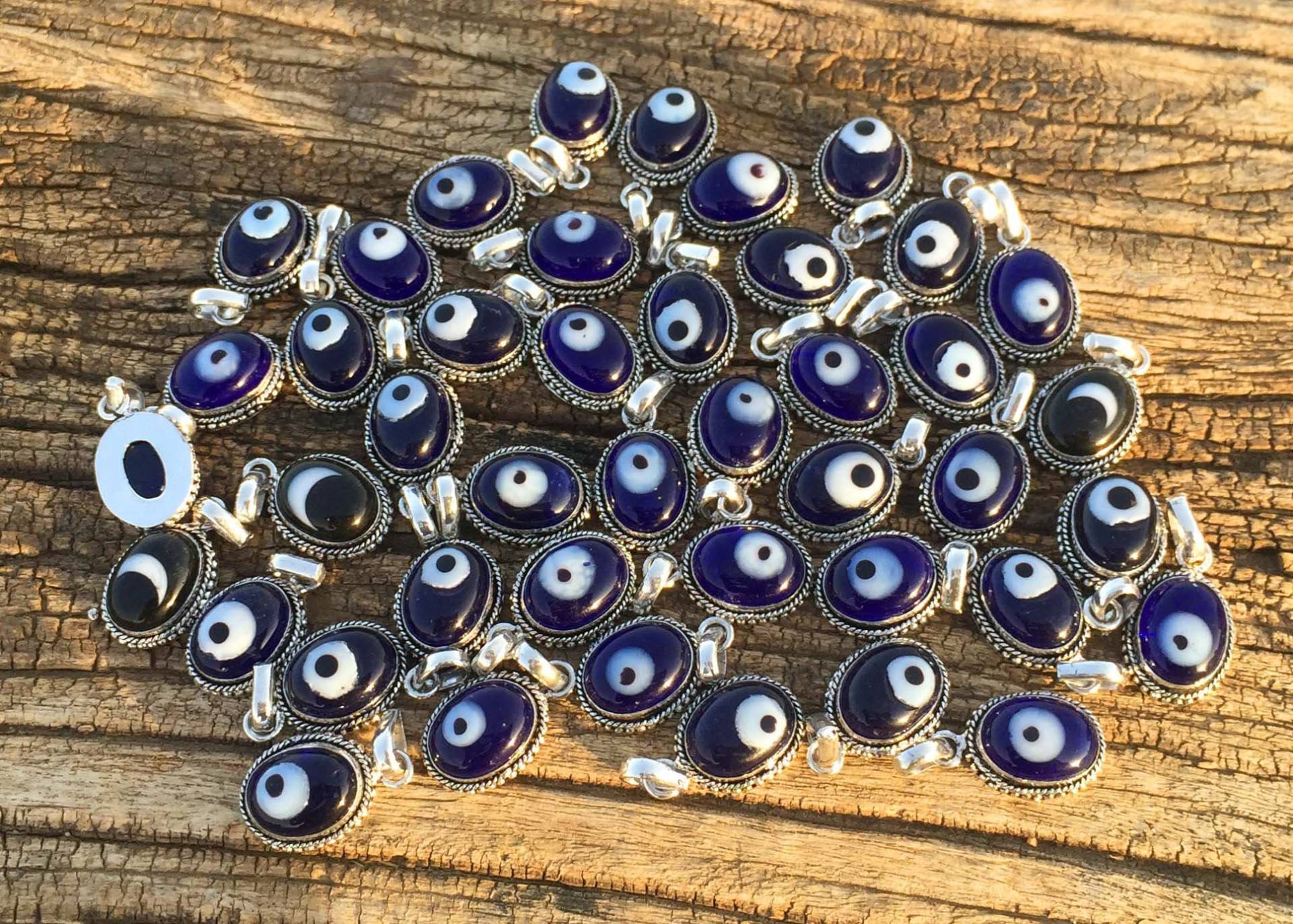 Blau Evil Eye Anhänger, Anhänger Für Mädchen, Boho Handgemachter Schmuck, Hippie Vintage Look Frauen Halskette von NEWCELLECTION