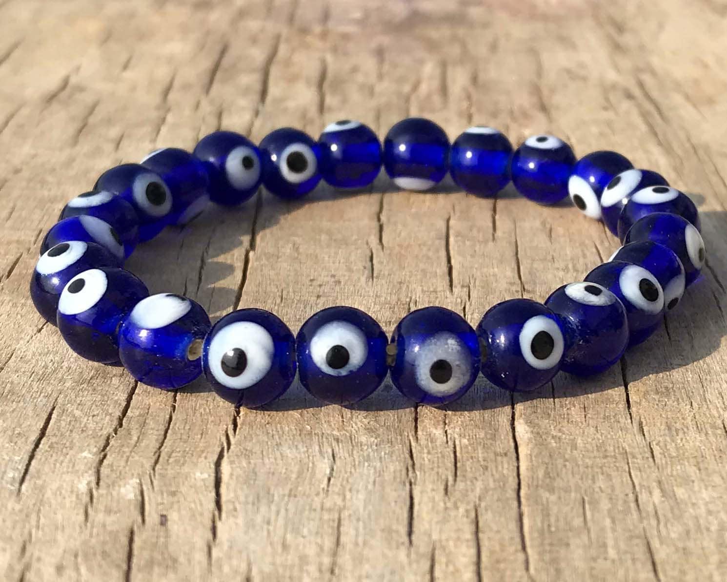 Evil Eye Perlen Kristall Armband, Frauen Auge Handgemachtes Verstellbares Schmuck, Armband von NEWCELLECTION