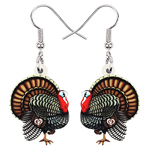 NEWEI Acryl Thanksgiving Anime Truthahn Huhn Ohrringe Für Frauen Kind Mode Charm Schmuck Geschenke (Jet Black) von NEWEI