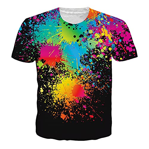 NEWISTAR Faschingskostüm Herren Tshirt 3D Druckten Sommer-beiläufige Kurze Bunte T-Shirts Fasching Karneval T-Stücke S von NEWISTAR