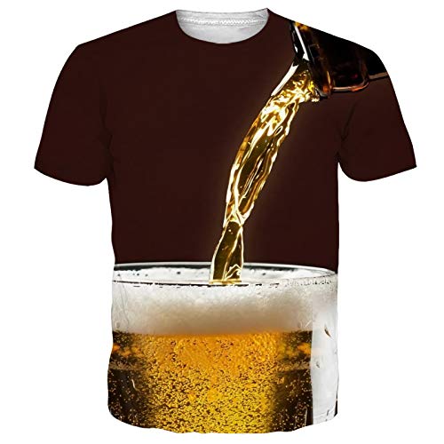 NEWISTAR Herren Bier Tshirt Lustige 3D Druck Sommer T Shirts Kurzarm Beer T-Shirts Top Tees Oktoberfest Bad Taste Outfit S von NEWISTAR