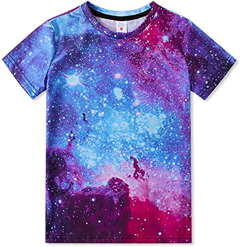 NEWISTAR T-Shirt Jungen 13-14 Jahre 3D Grafik Freizeit kurzärm Rundhalsausschnitt T-Shirts für Sommer Täglich Ferien,L von NEWISTAR