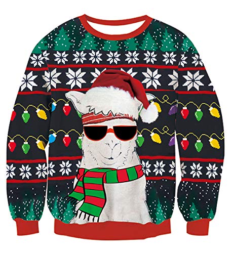 NEWISTAR Unsiex Weihnachten Strickpullover Sweatshirts 3D Gedruckt Weihnachten Jumper Ugly Christmas Pullover von NEWISTAR