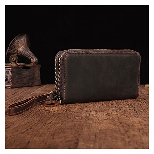 NEWNAN Herren-Business-Clutch-Geldbörse, Herren-Geldbörse mit doppeltem Reißverschluss, Lange Clutch-Tasche, Herrenhandtasche (Farbe: A, Größe: Einheitsgröße) von NEWNAN