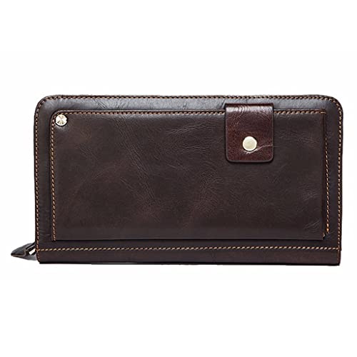 NEWNAN Herren-Geldbörse, Clutch, männliches Leder, Herren-Clutch, Geldbörse für Herren, Kartenhalter, Geldbeutel, Geldbörse, lang (Farbe: A, Größe: 22 x 3 x 13 cm) von NEWNAN