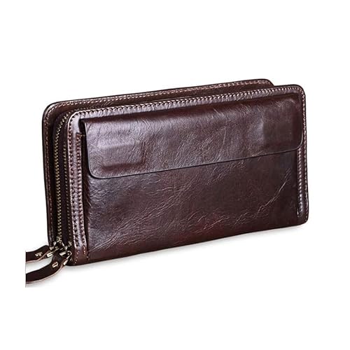 NEWNAN Leder-Clutch-Geldbörse für Herren, großes Fassungsvermögen, Reise-Geldbörse für Reisepasshülle, Geschäftsleute, handliche Clutches, lang (Farbe: A, Größe: Einheitsgröße) von NEWNAN