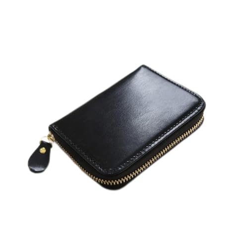 NEWNAN Vintage-Leder-Kartentaschen-Geldbörse, Herren- und Damen-Reißverschluss, multifunktionale Kurze Damen-Leder-Geldbörse von NEWNAN