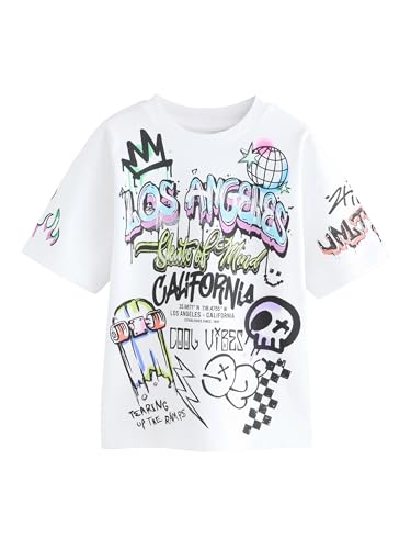 NEXT Relaxed Fit Kurzarm-T-Shirt mit Grafikprint White Graffiti 6 Jahre NEXT Relaxed Fit Kurzarm-T-Shirt mit Grafikprint White Graffiti 6 Jahre von NEXT