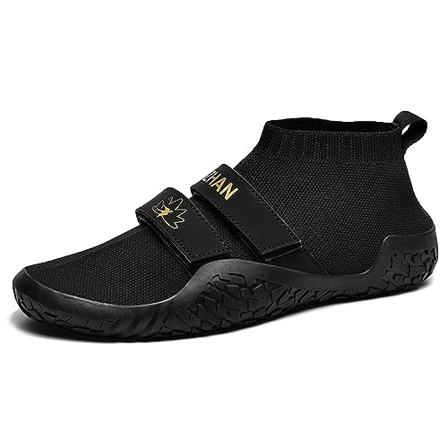 NGARY Herren -Gewichtheber -Schuhe Professionelle Gewichtheberschuhe Squat Fitness-Fitness-Turnschuhe mit rutschfesten Gummi-Sohle-Innenräumen,Schwarz,42 EU von NGARY