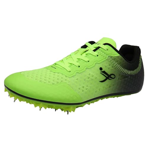 NGARY Leichtathletik Spike 8 Nägel Damen Unisex Laufschuhe rutschfeste Turnschuhe für Sprint und Mittelstrecke Atmungsaktiv und bequem,Grün,38 EU von NGARY