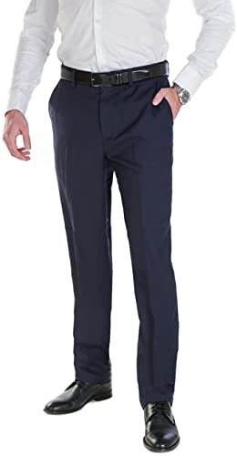 NGB Herren Anzughose Hose mit Bügelfalte - Slim Fit - Navyblau 54 von NGB