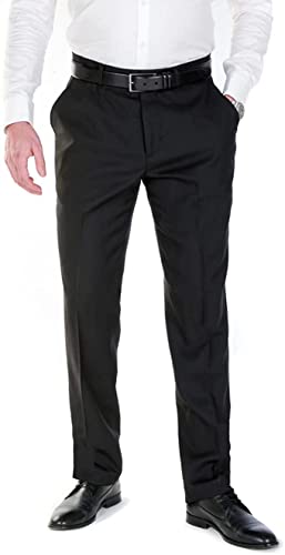 NGB Herren Anzughose Hose mit Bügelfalte - Regular Fit untersetzte Größe - Schwarz 23 von NGB