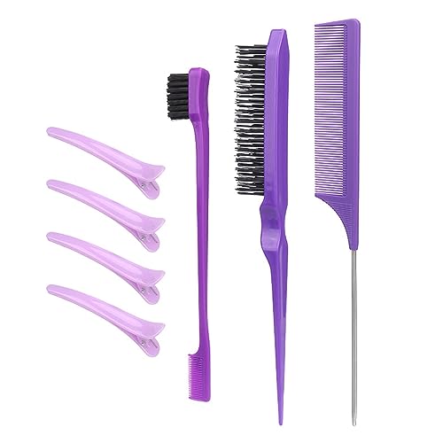 7-teiliges Haarbürsten mit Entenschnabel-Clips-Set, Nylon, Teasing-Haarbürsten für Damen, Mädchen, Haarstyling-Kamm-Set von NGCG