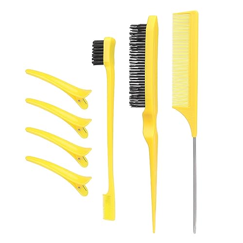 7-teiliges Haarbürsten mit Entenschnabel-Clips-Set, Nylon, Teasing-Haarbürsten für Damen, Mädchen, Haarstyling-Kamm-Set von NGCG