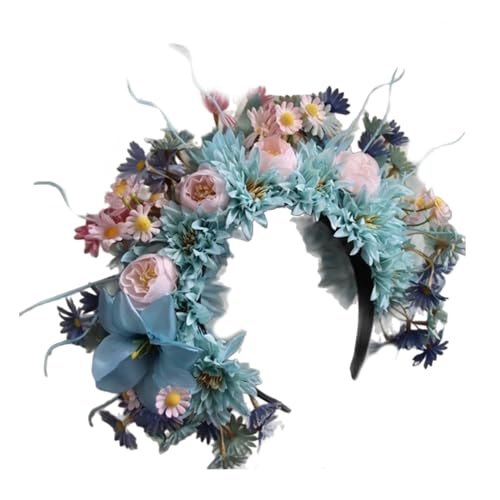 NGCG Böhmisches Blumen-Stirnband, Braut-Haarschmuck, Blumen-Haarband für Frauen, Haarbänder, Frühling, Hochzeit, Girlanden, Kranz, Mädchen-Blumenkronen, Wie beschrieben von NGCG