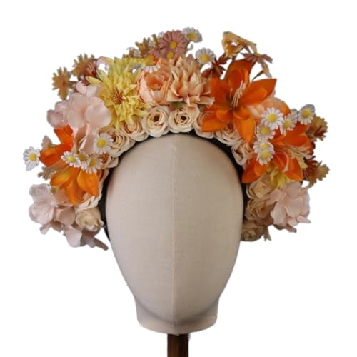 NGCG Böhmisches Blumen-Stirnband, Braut-Haarschmuck, Blumen-Haarband für Frauen, Haarbänder, Frühling, Hochzeit, Girlanden, Kranz, Mädchen-Blumenkronen, Wie beschrieben von NGCG